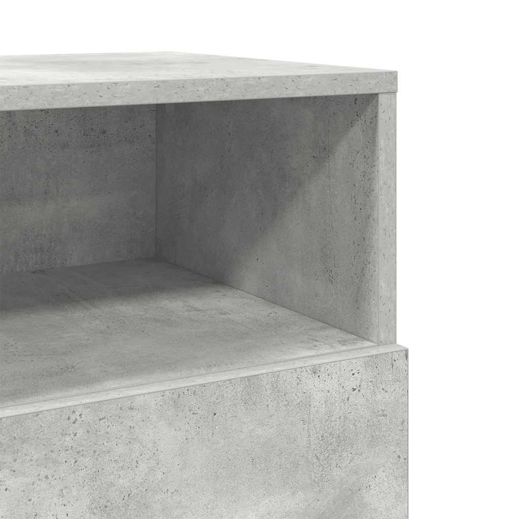 Bedside Cabinet with 2 Drawers Concrete Grey 36x36x68 cm